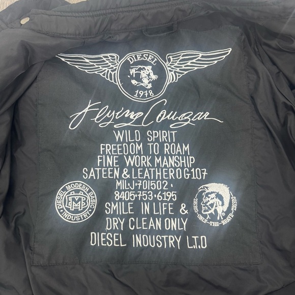 DIESEL Biker Jacket with Leather Details in Black Size Small - Picture 4 of 15